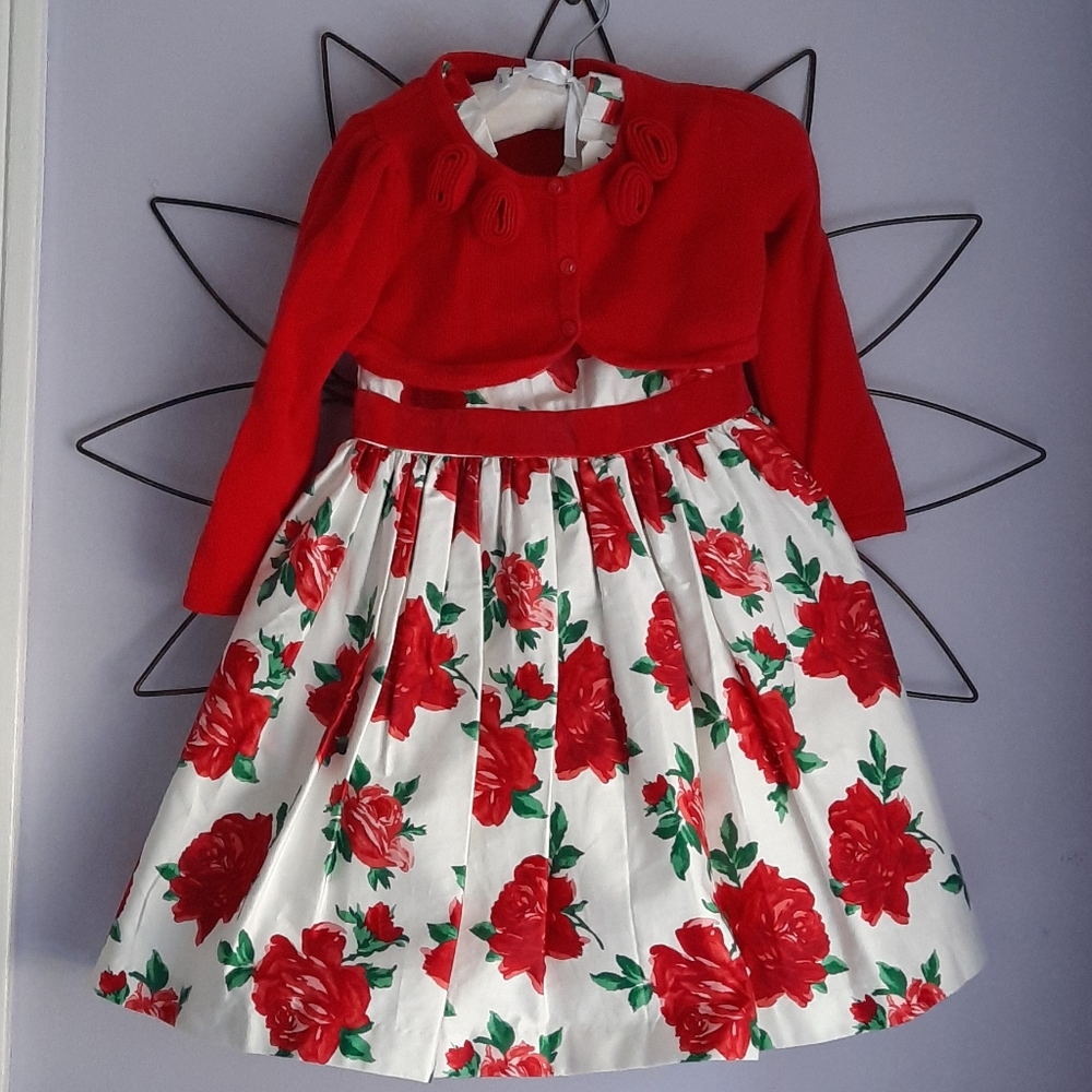 Janie and Jack Girls size 2T red crop Cardigan